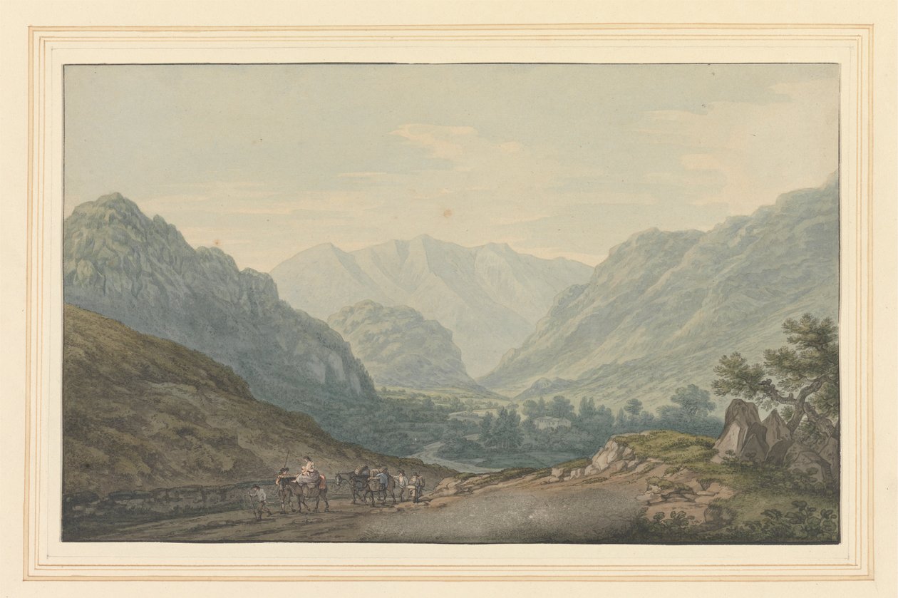 No. Vista na estrada de Ambleside a Keswick a partir de 6 milhas de Pedra de Joseph Farington