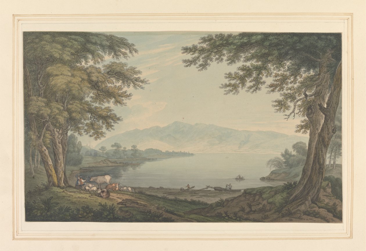 Skiddaw & Derwent água de Joseph Farington