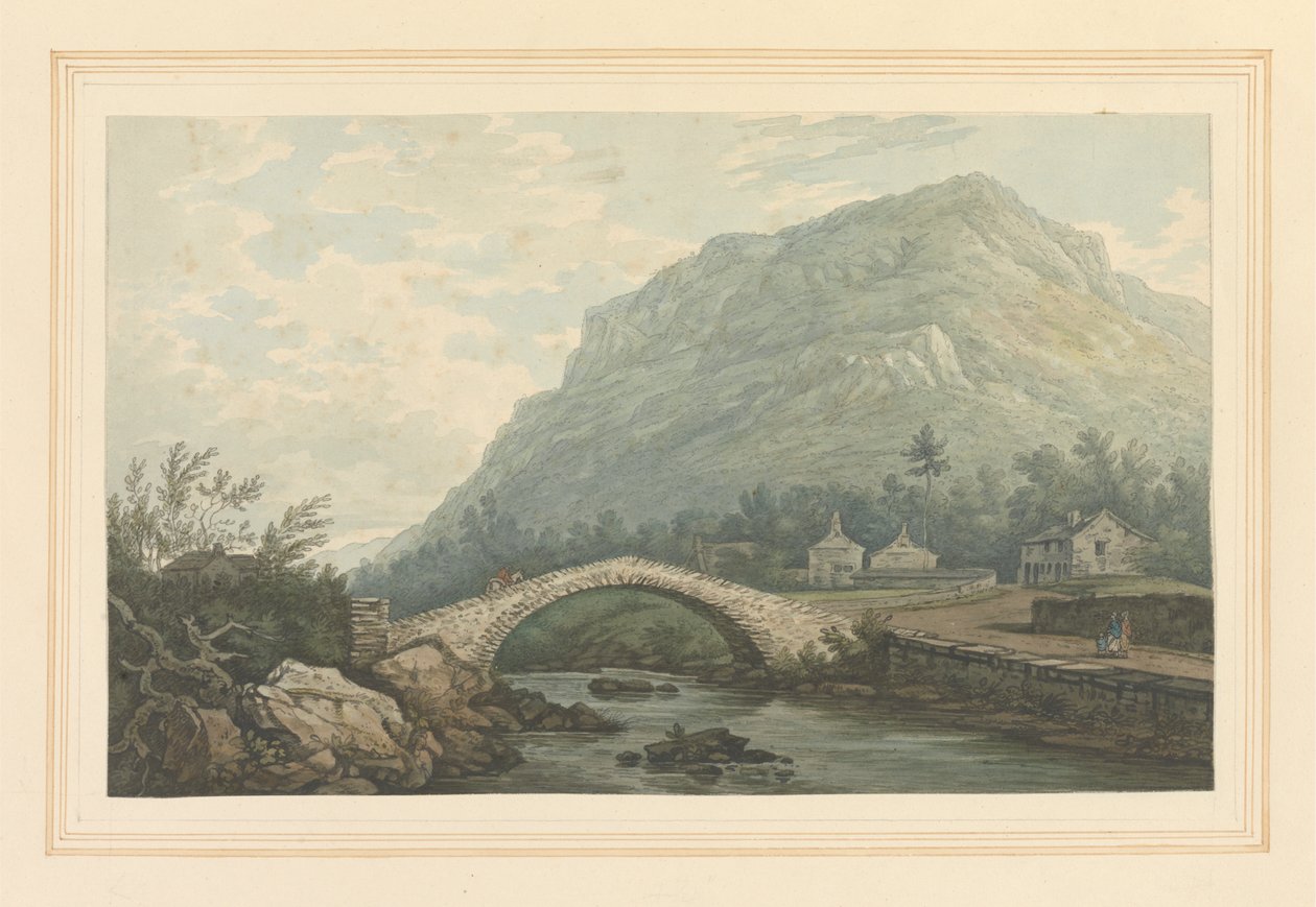 Vista da Ponte & Aldeia de Rydal de Joseph Farington