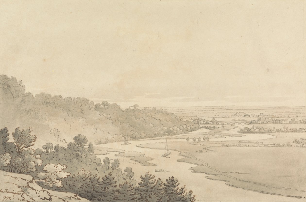 Vista de Taplow e Maidenhead de Cliveden de Joseph Farington