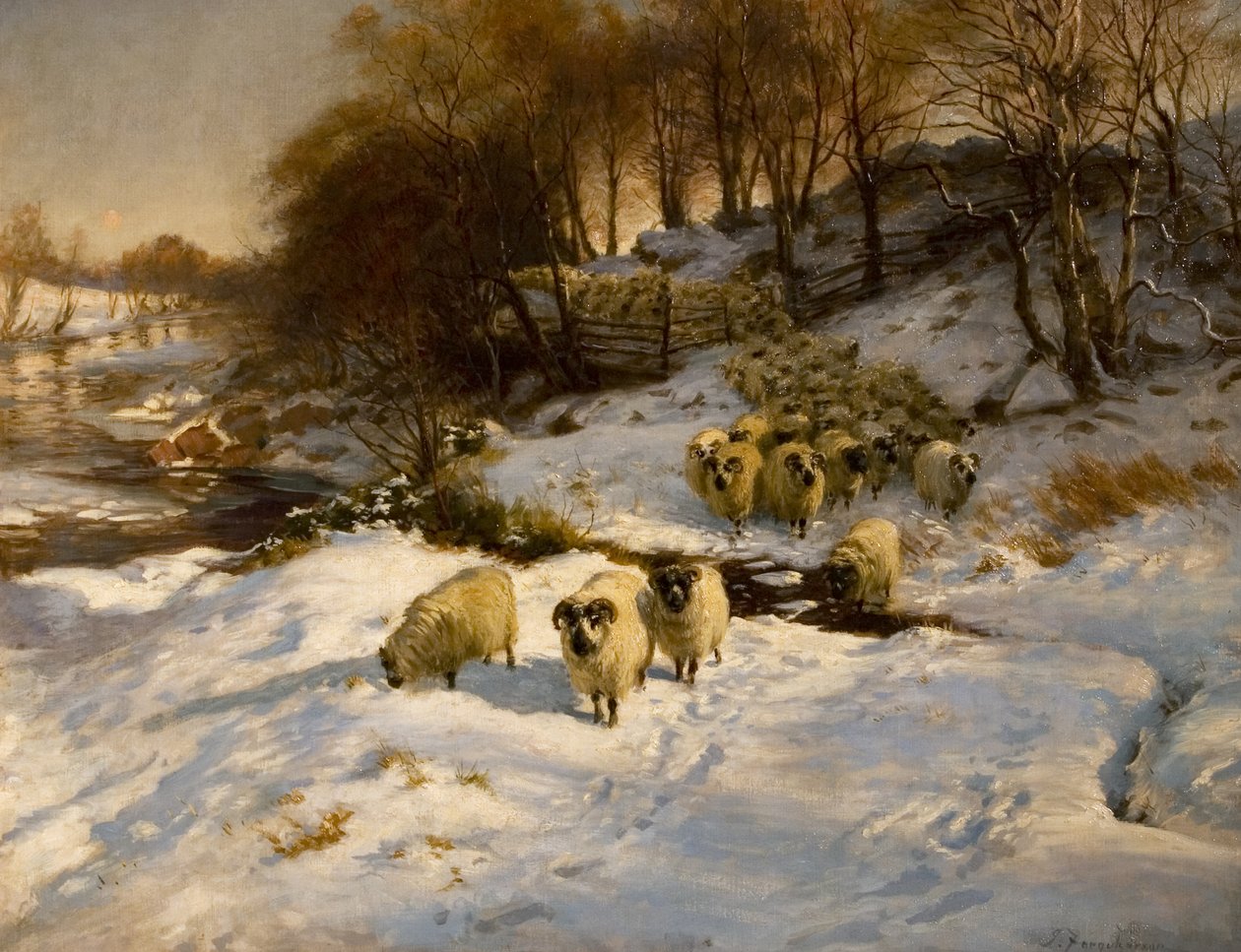 Ovelhas na neve de Joseph Farquharson