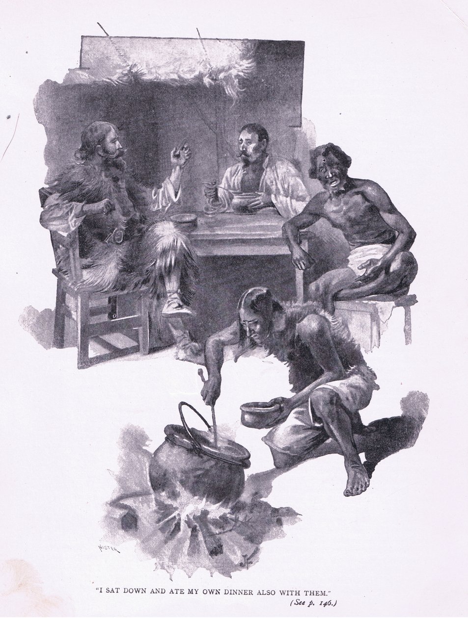 Sentei-me e comi o meu jantar com eles (litho) de Joseph Finnemore