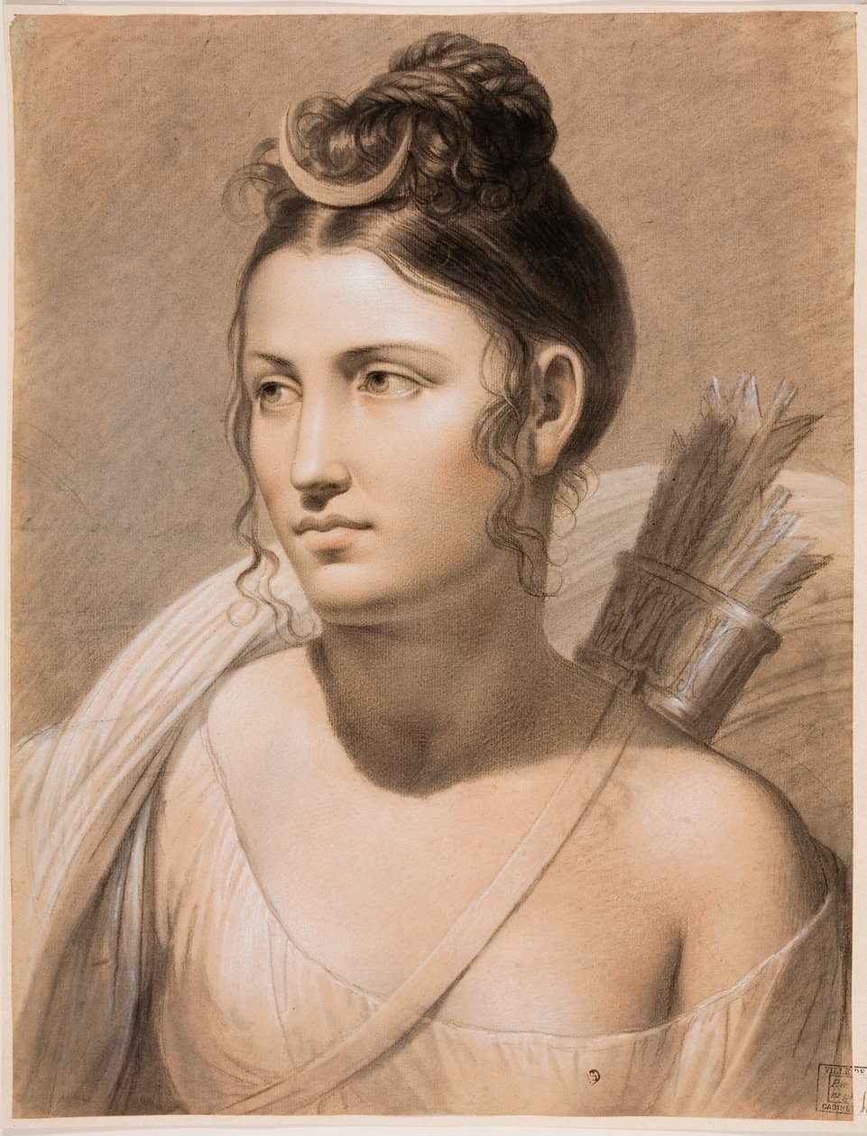 "Diane" (Diana) Pastel de Joseph-Francois Ducq (1762-1829) 18eme siecle Groeninge Museum, Bruges de Joseph François Ducq