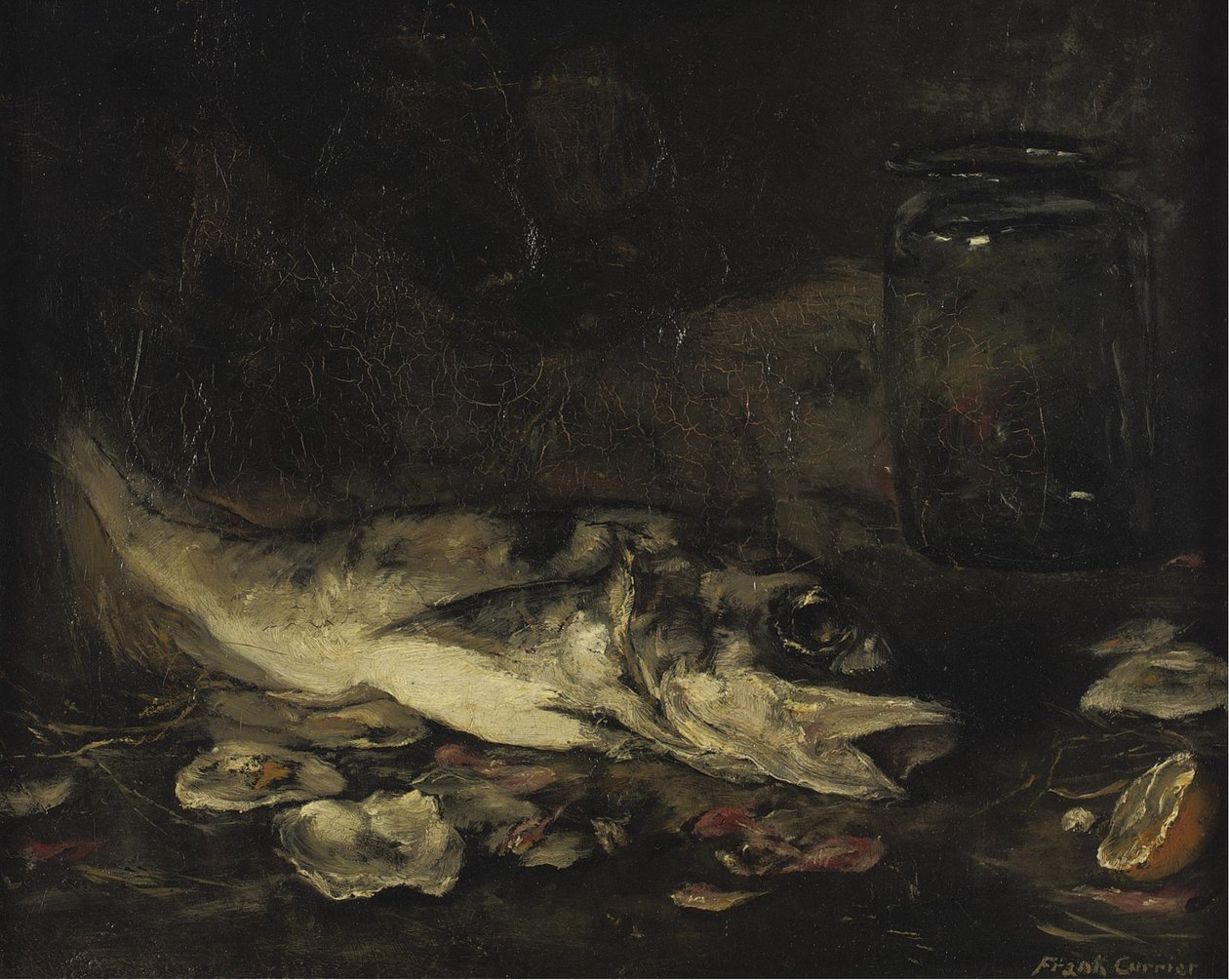 Natureza morta com peixe e laranjas de Joseph Frank Currier