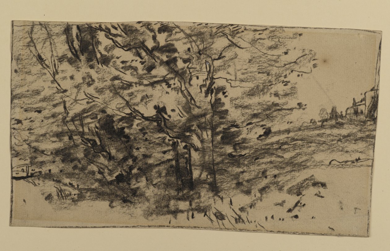 Estudo de Árvores, 1870 (grafite sobre papel) de Joseph Frank Currier