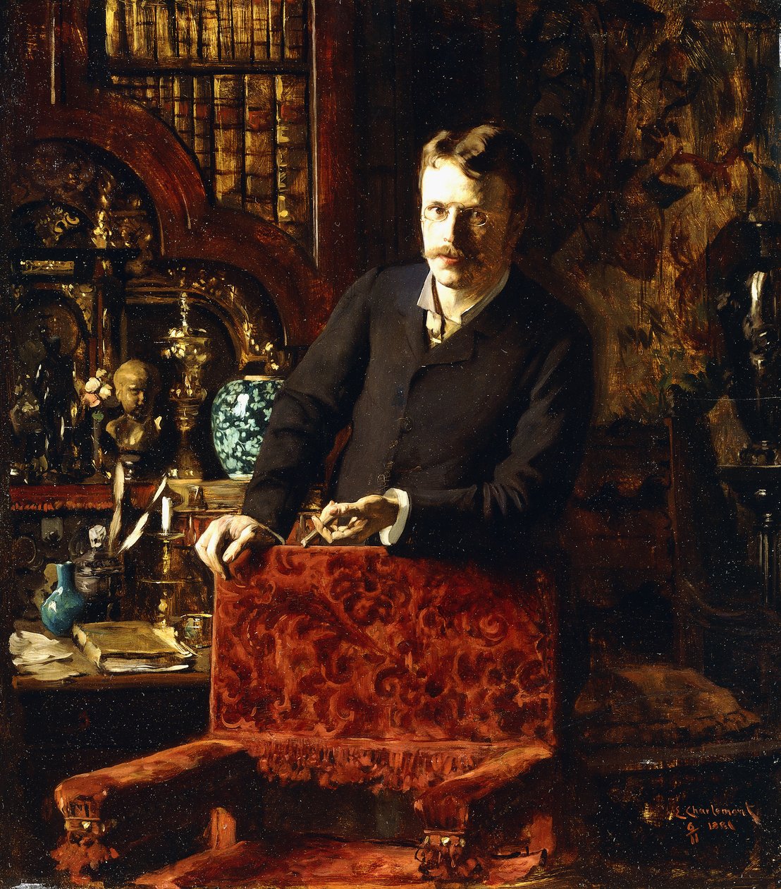 Um cavalheiro no interior, 1881 de Joseph Gabriel Aubrun