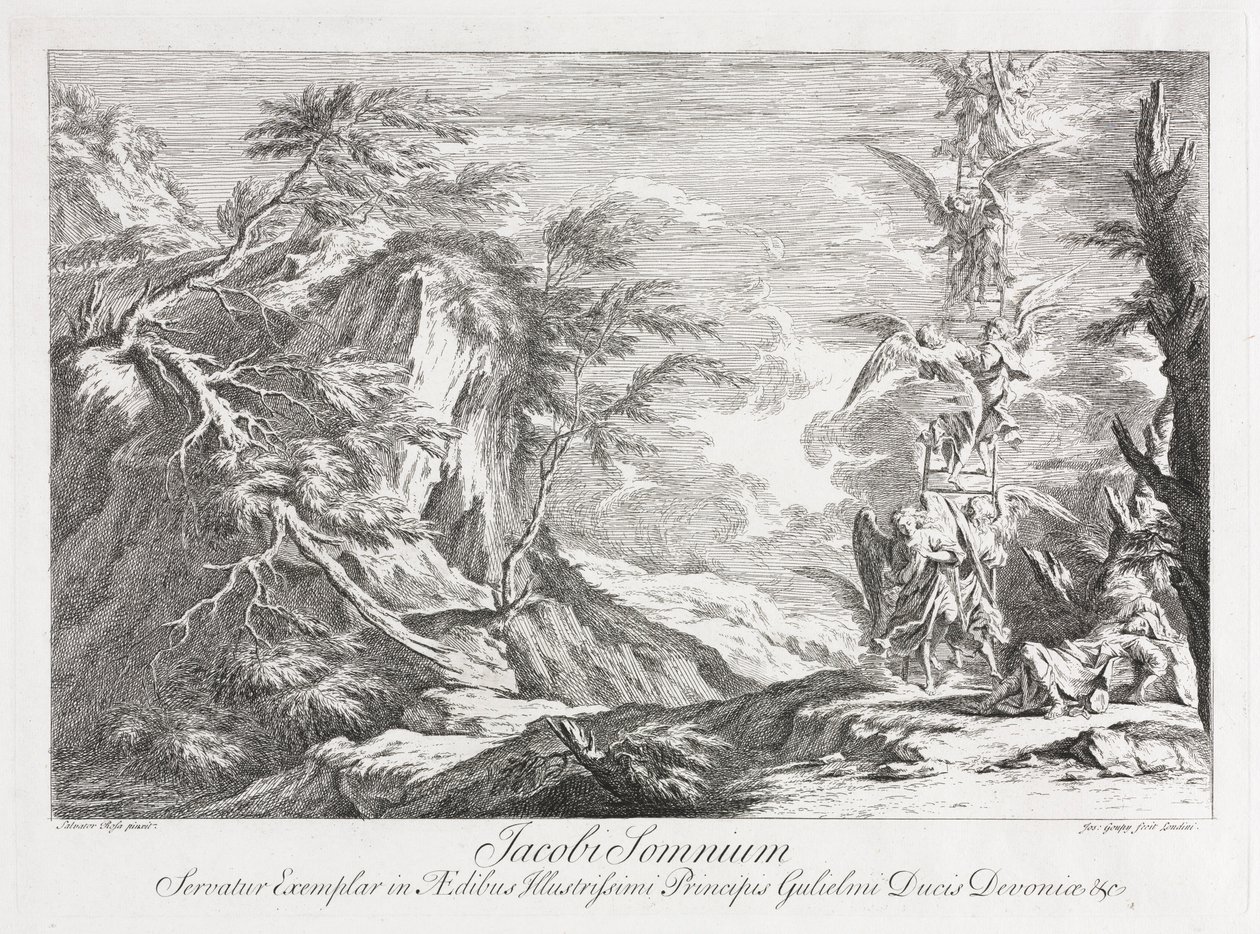 Sonho de Jacobs, c. 1720 de Joseph Goupy
