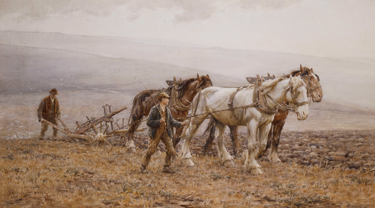 O Ploughman Wilmington Polegate, perto de Eastbourne, de Joseph Harold Swanwick