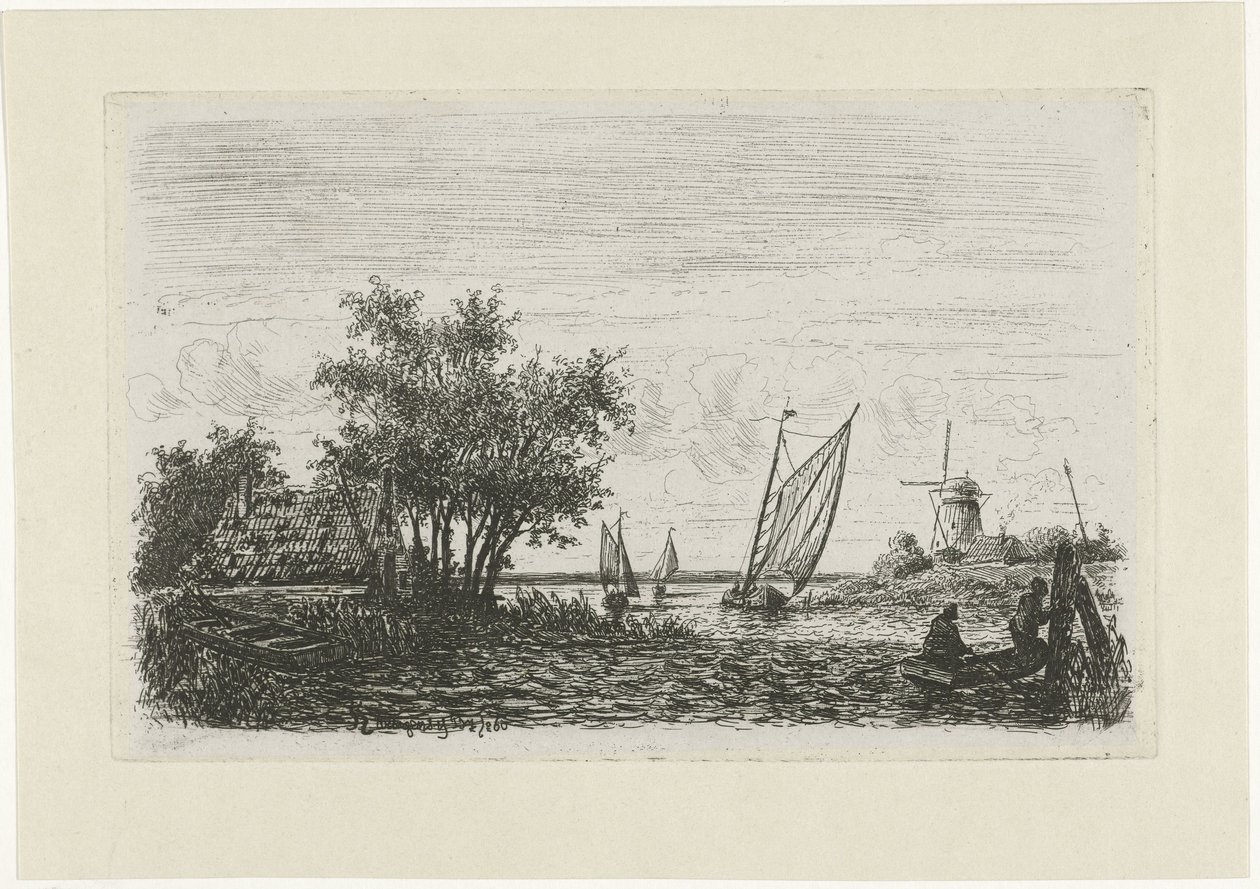 Barcos sobre um lago de Joseph Hartogensis