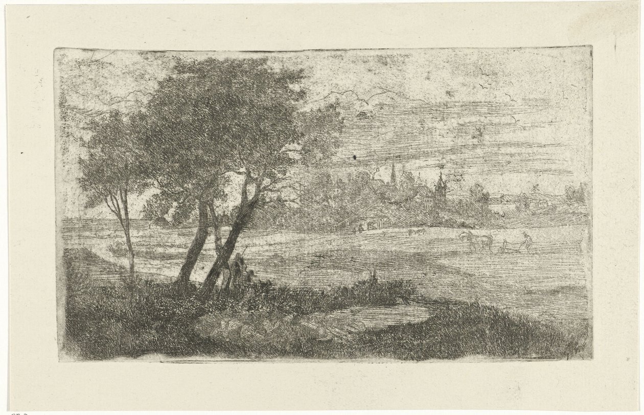 Paisagem com um lavrador de Joseph Hartogensis