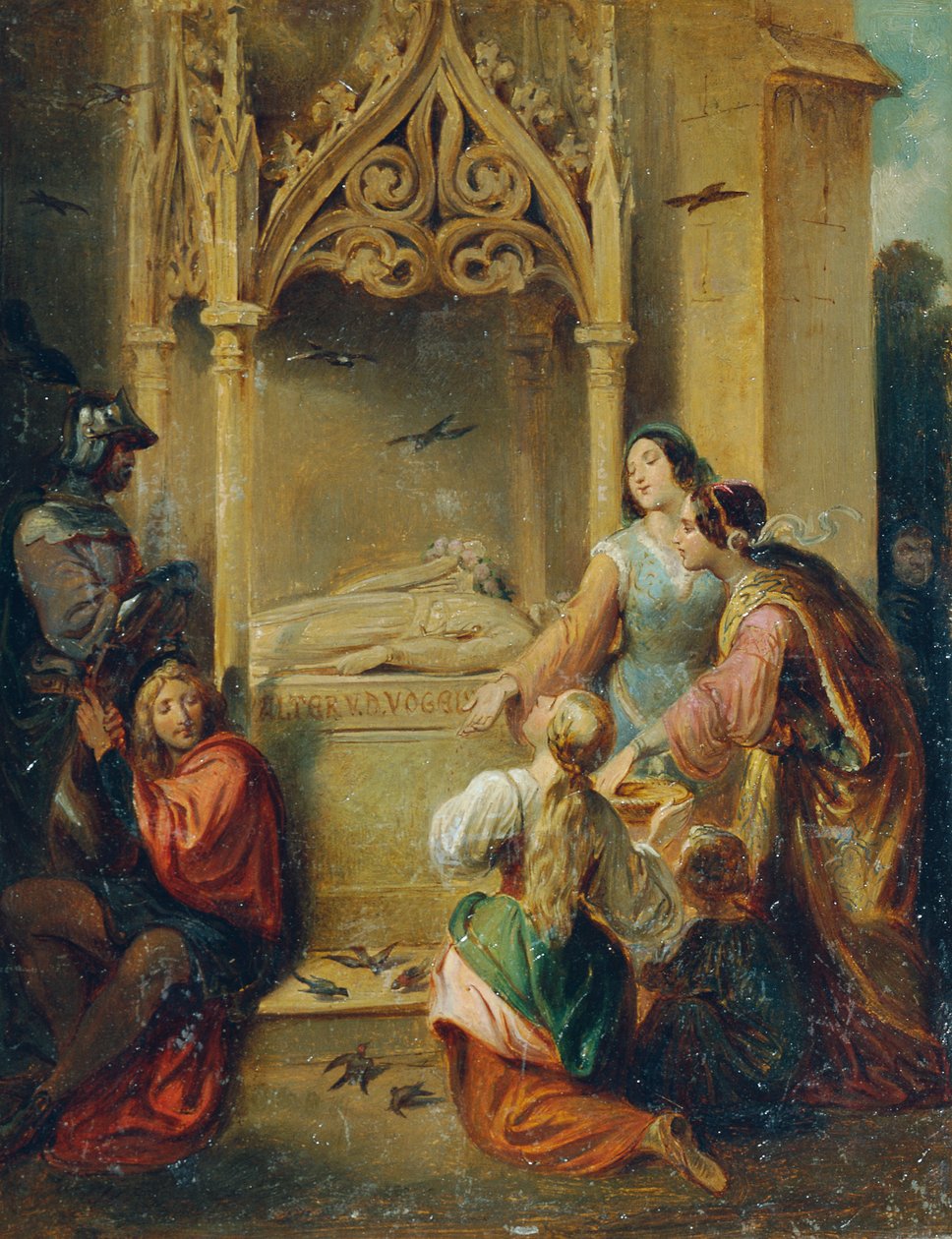 No Túmulo de Walther von der Vogelweide de Joseph Hasslwander
