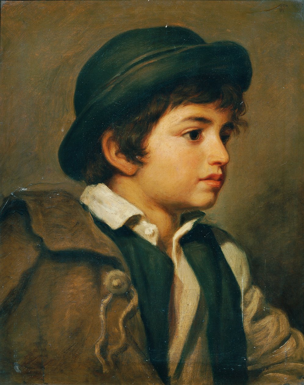 Retrato de meio comprimento de um rapaz de Savoyard de Joseph Hasslwander