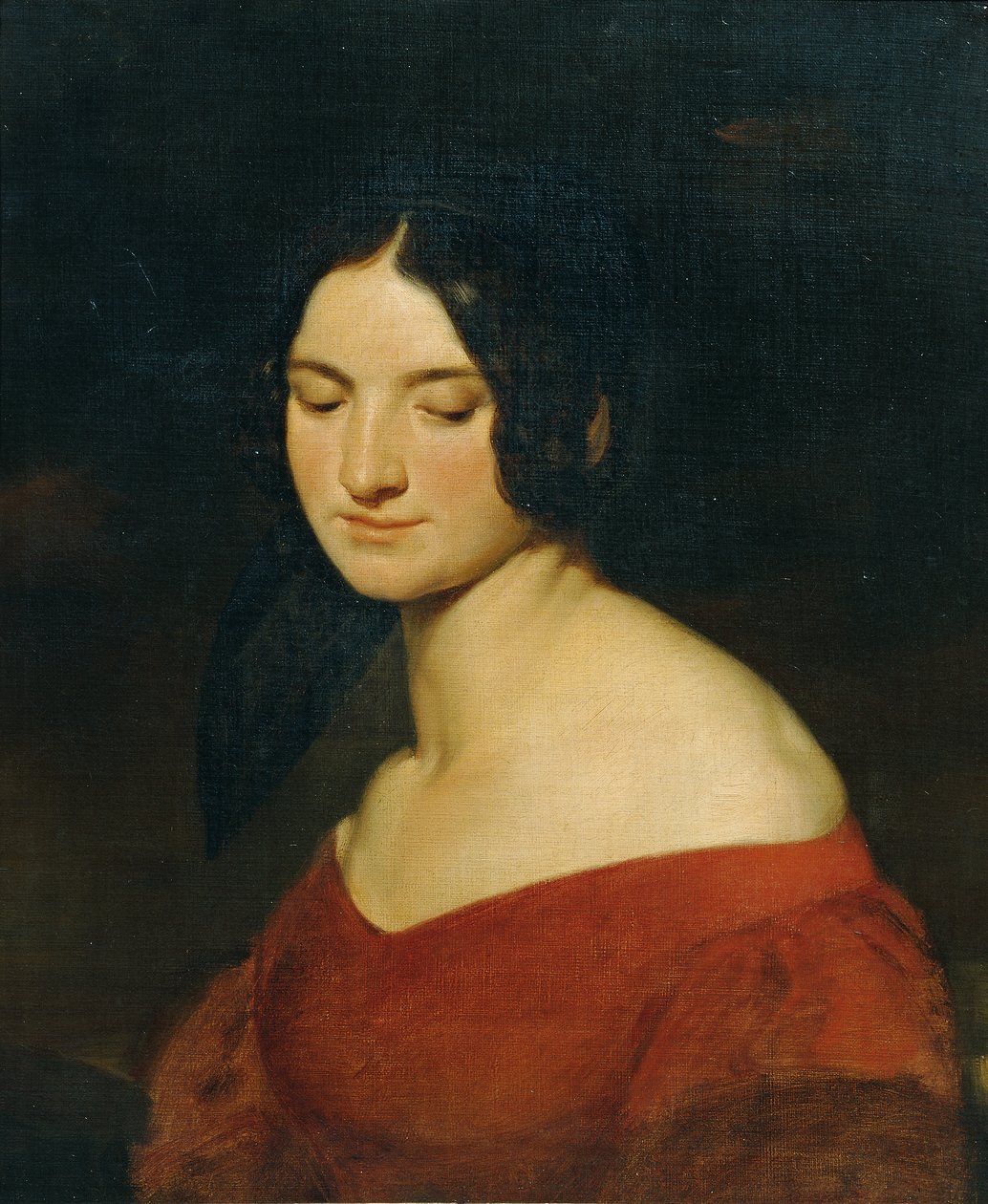 Senhora de vestido vermelho indiano de Joseph Hasslwander
