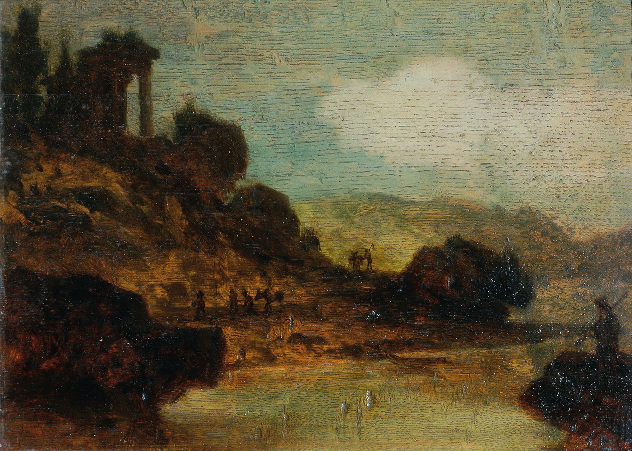 Paisagem com ruína de Joseph Hasslwander