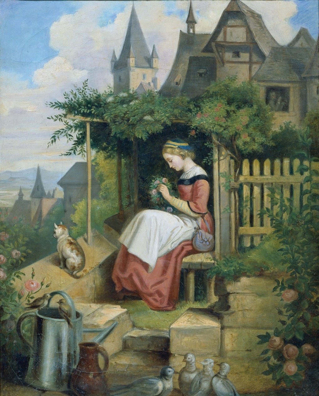 Garota no jardim de casa de Joseph Hasslwander