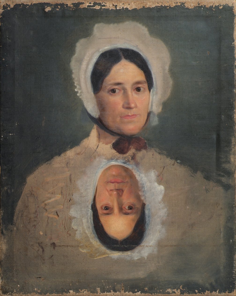 Dois estudos das cabeças das mulheres de Joseph Hasslwander
