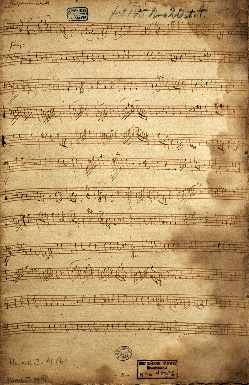 Pontuação para trio de barítono, viola e baixo para o Angerfertigten, de Franz Joseph Haydn (1732-1809) Áustria de Joseph Haydn
