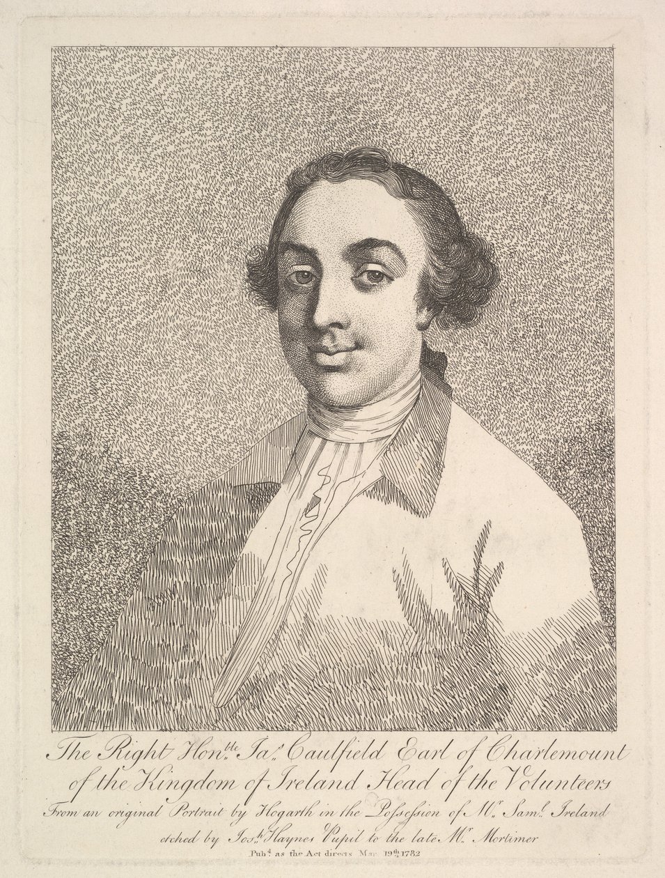 O Honorável James Caulfield, Conde de Charlemont do Reino da Irlanda..., 19 de março de 1782. de Joseph Haynes