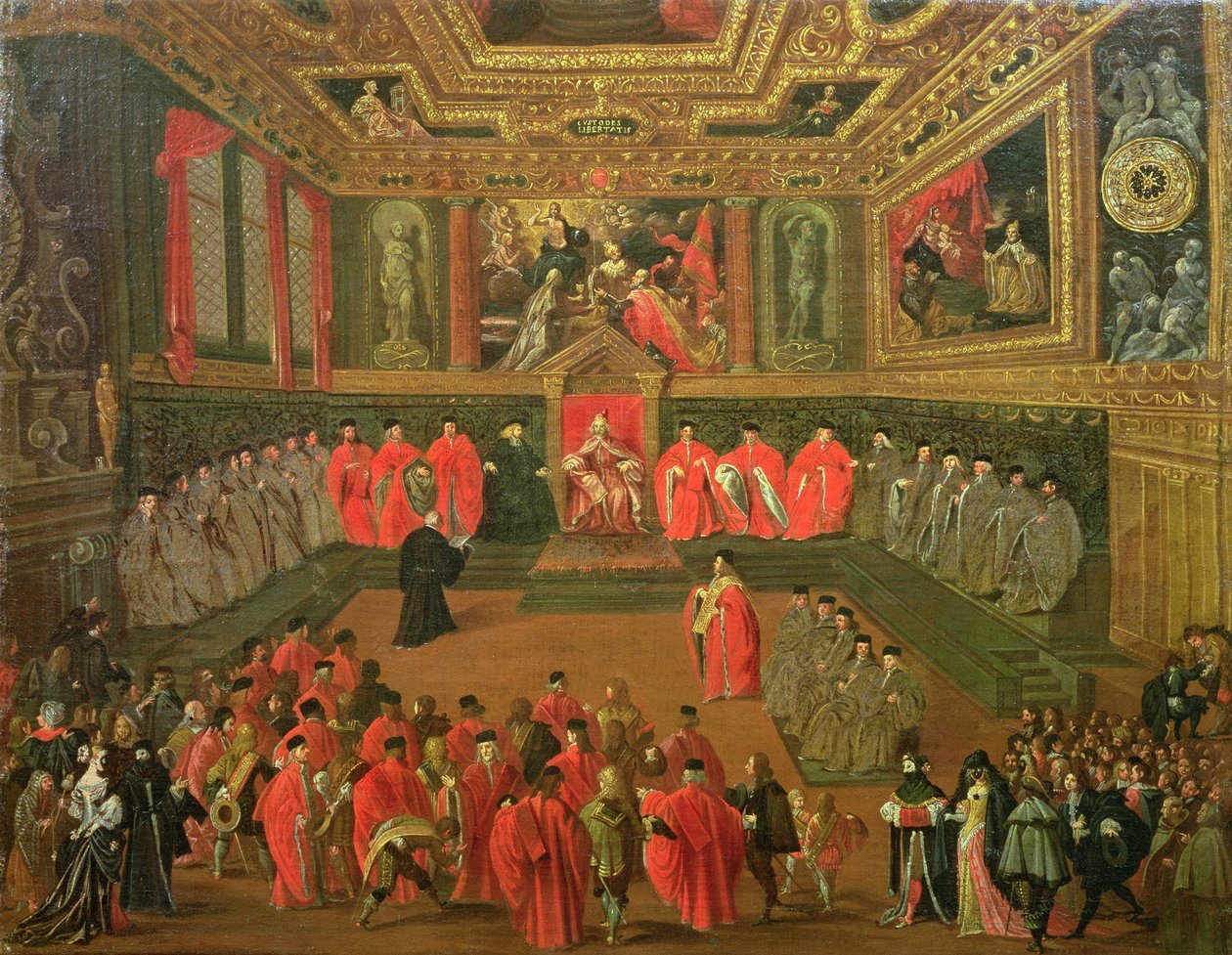 Audiência com o Doge no Colégio do Palácio Ducale de Joseph Heintz