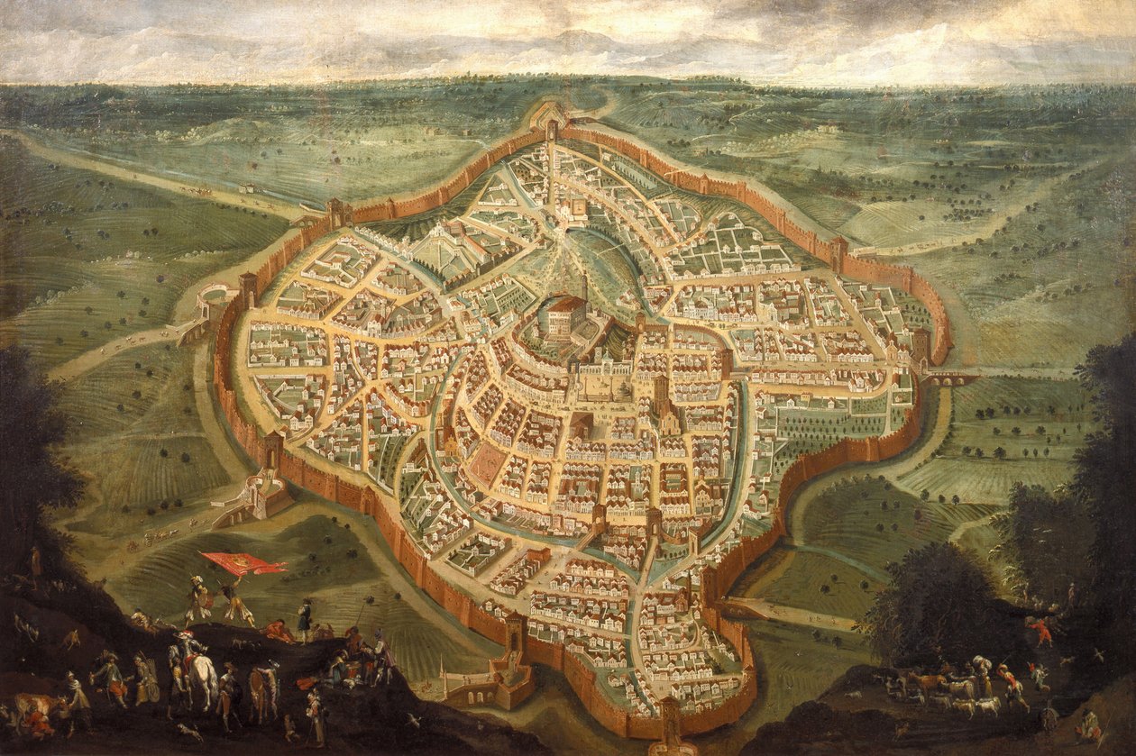 Mapa da cidade de Udine, meados do século XVII, meados do século XVII.. de Joseph Heintz the Younger