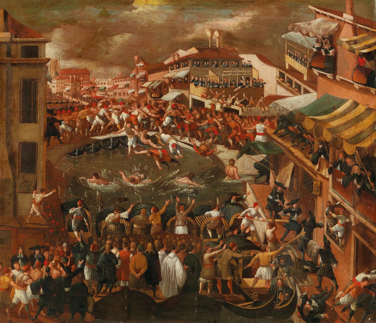 Ponte dei Pugni em Veneza. de Joseph Heintz the Younger