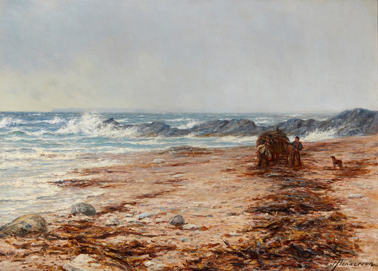 Coletando Kelp (óleo sobre tela) de Joseph Henderson