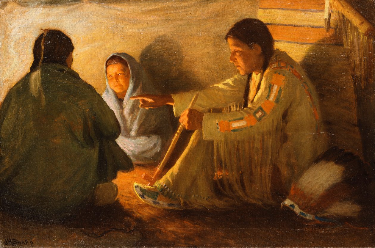 Índios à lareira de Joseph Henry Sharp