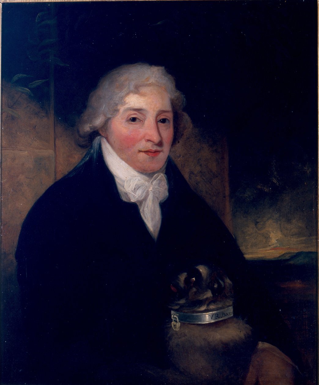 Venanzio Rauzzini com seu cachorro, Turk, c.1795 de Joseph Hutchison