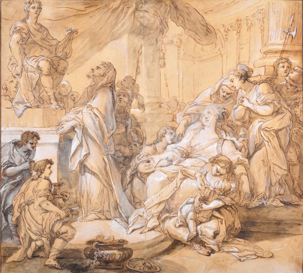 A morte de Alceste (lavis) de Joseph II Cellony