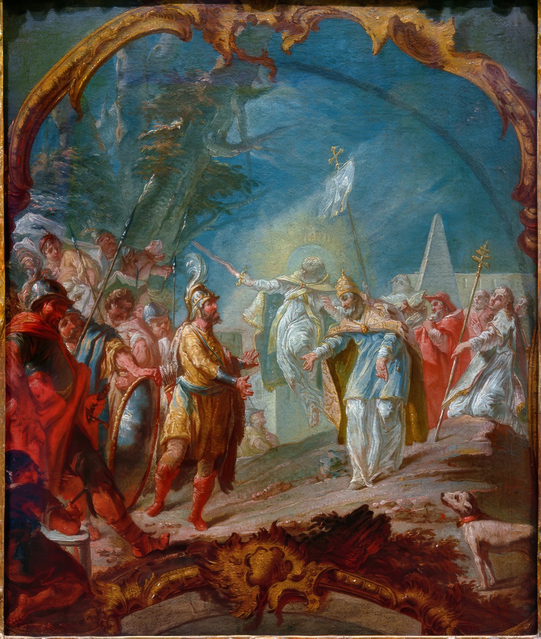 Átila perante o Papa Leão I de Joseph Ignaz Appiani