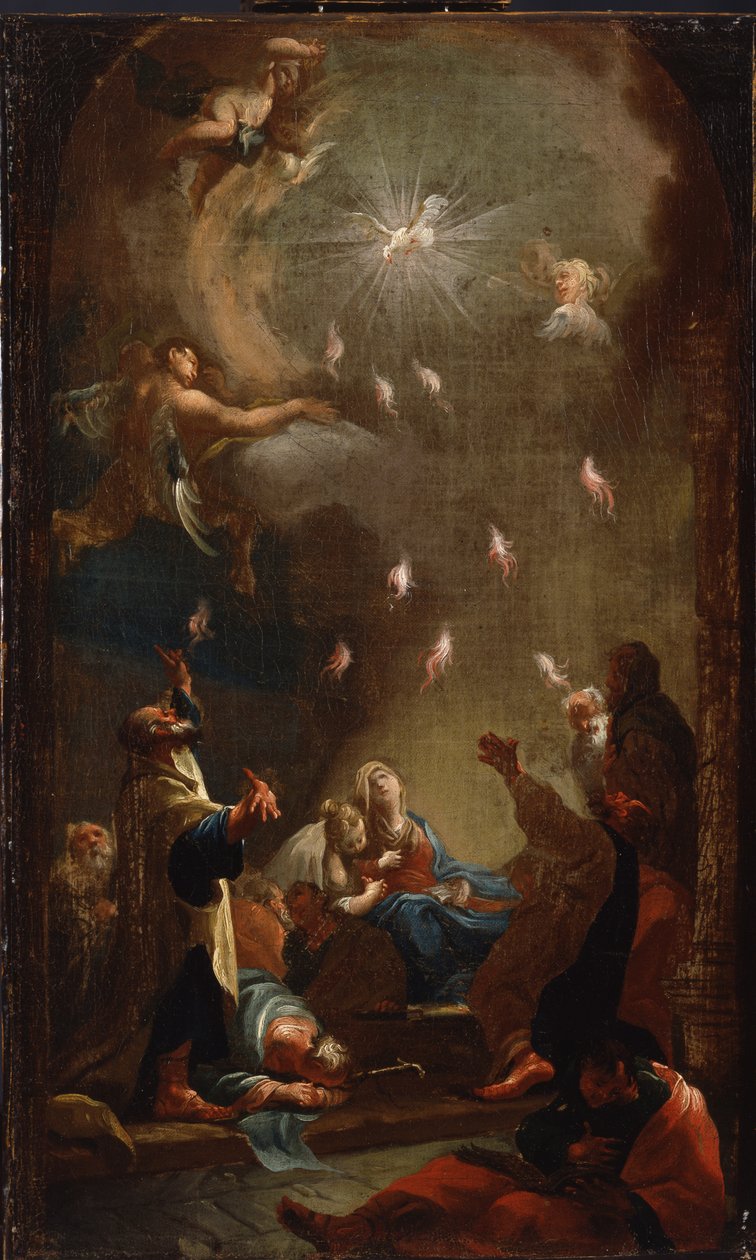 A descida do Pentecostes do Espírito Santo, c. 1750 de Joseph Ignaz Mildorfer