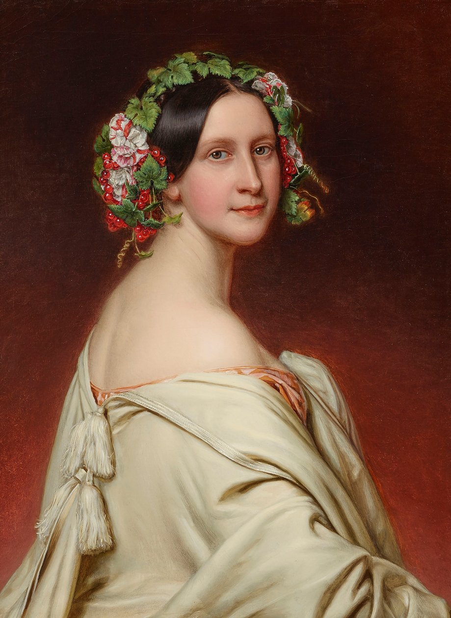 Retrato da atriz Charlotte von Hagn 1809-1891, 1850. de Joseph Carl Stieler