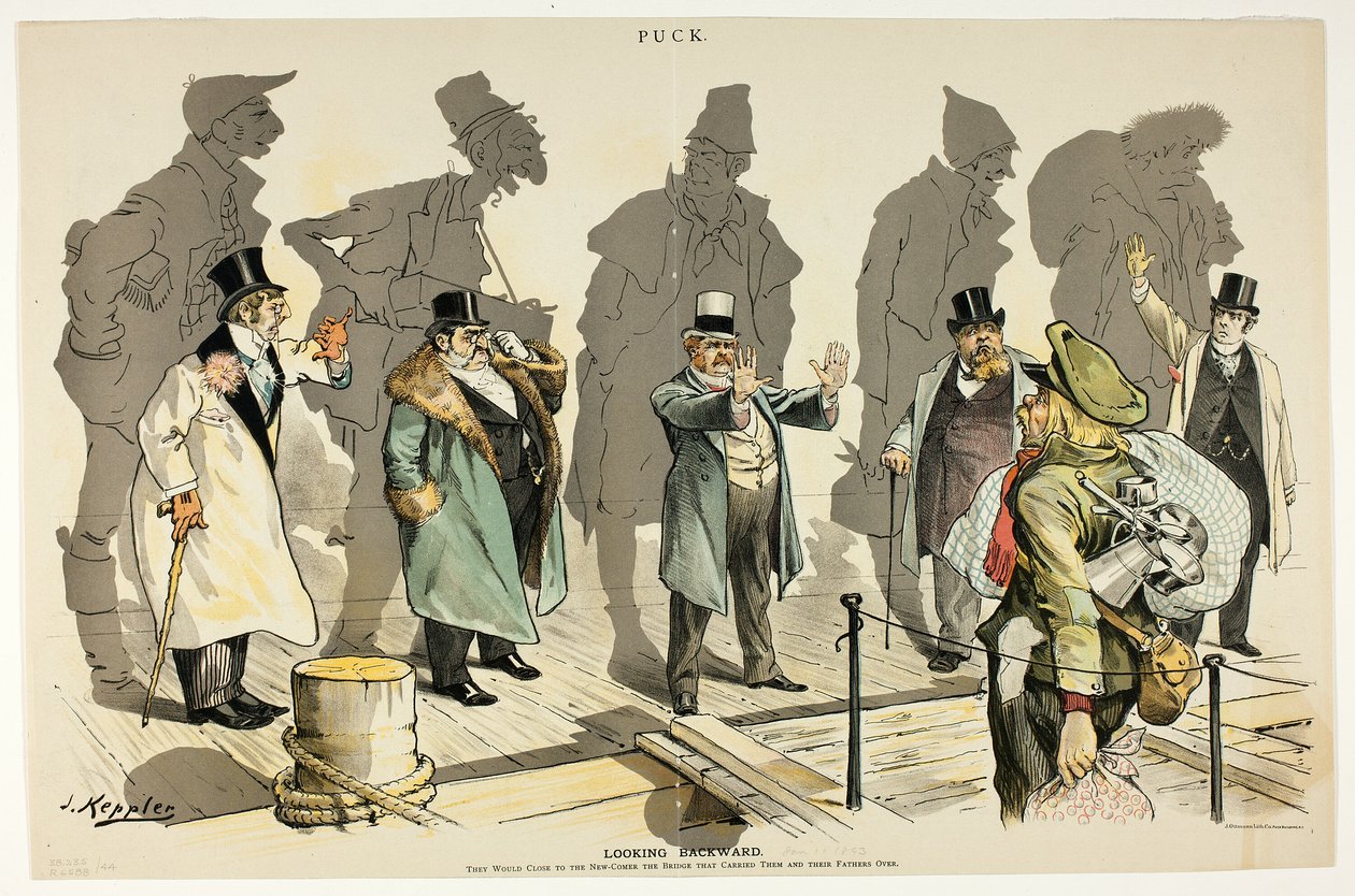 Olhando para trás, de Puck de Joseph Keppler
