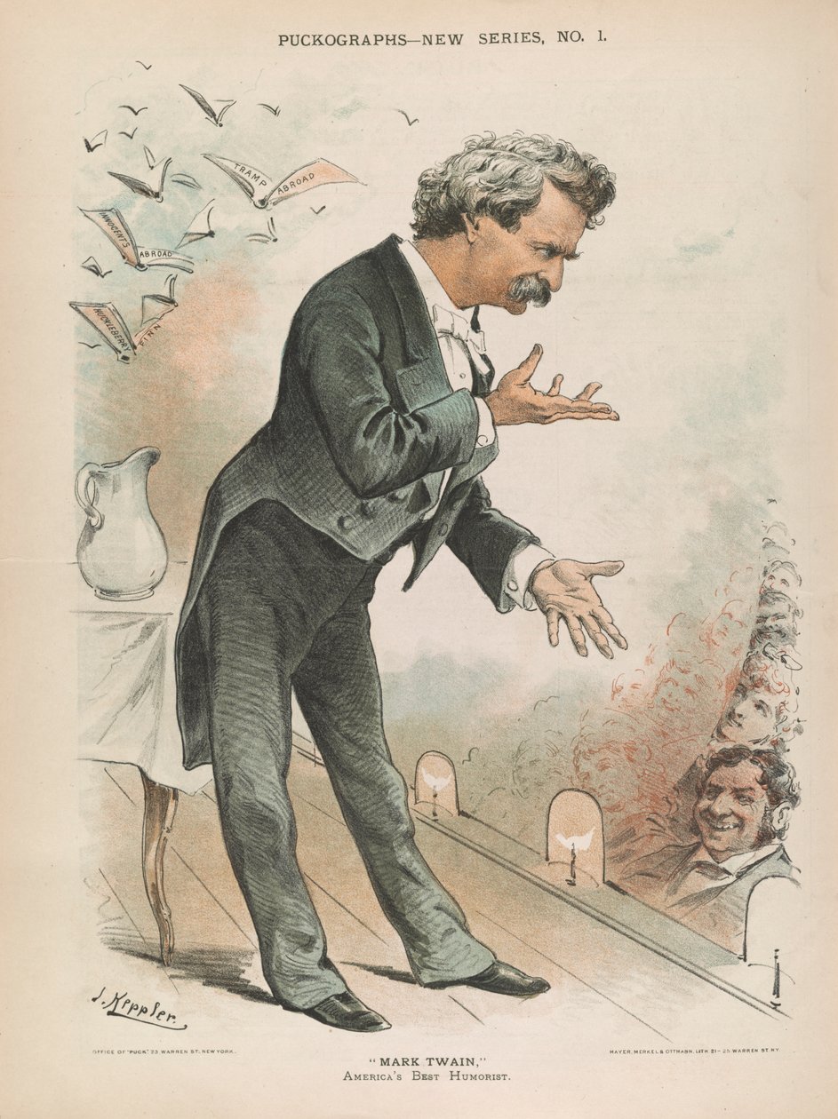 Mark Twain, o melhor humorista da América, c.1885 (lito) de Joseph Keppler