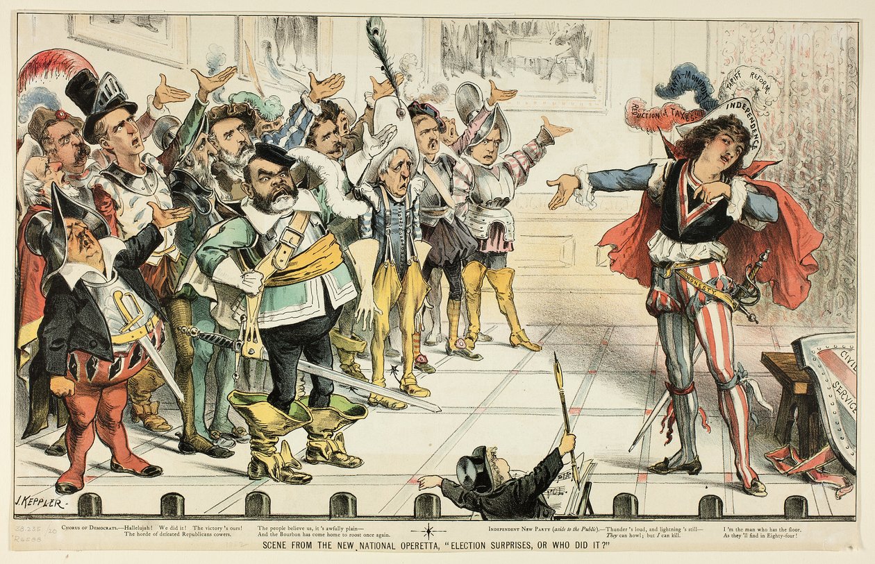 Cena da Nova Opereta Nacional, de Puck de Joseph Keppler