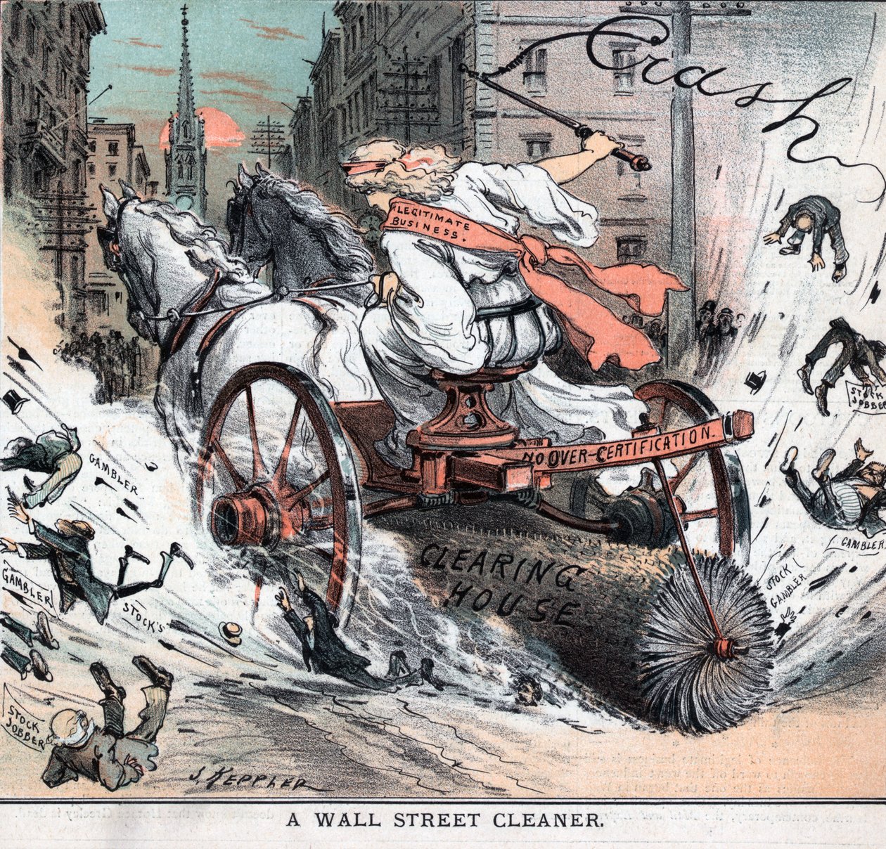 Limpador de Wall Street por Joseph Ferdinand Keppler de Joseph Keppler