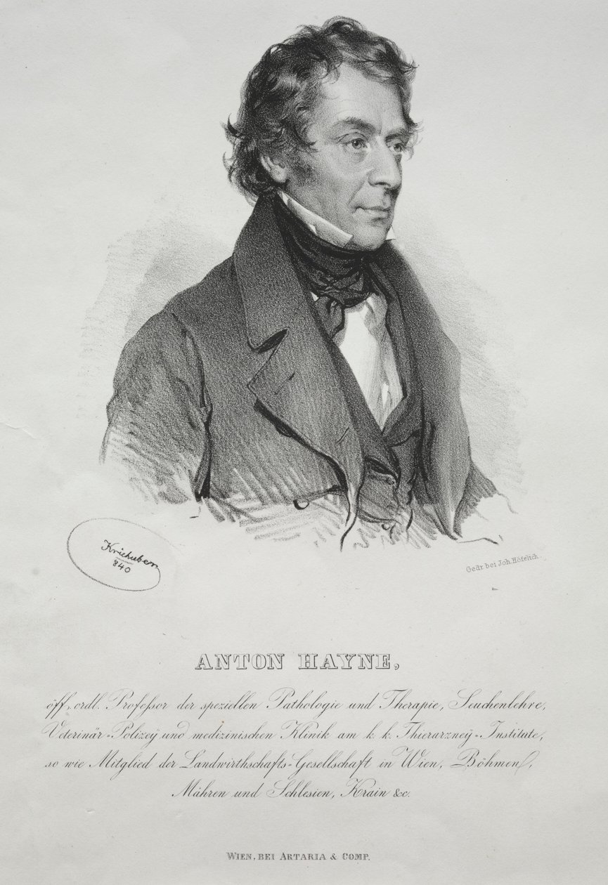 Retrato do Dr. Anton Hayne, 1840. de Joseph Kriehuber