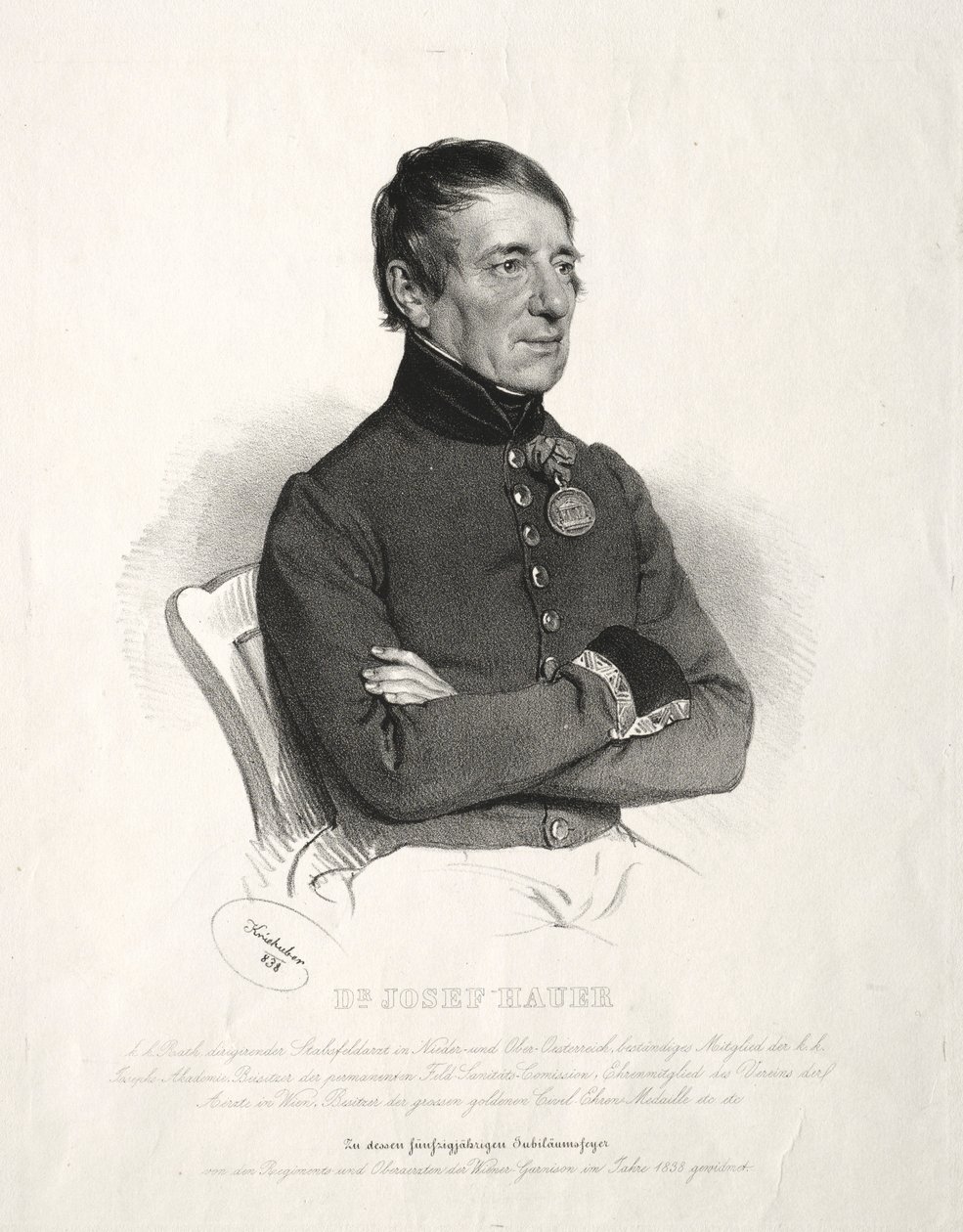 Retrato do Dr. Joseph Hauer. de Joseph Kriehuber