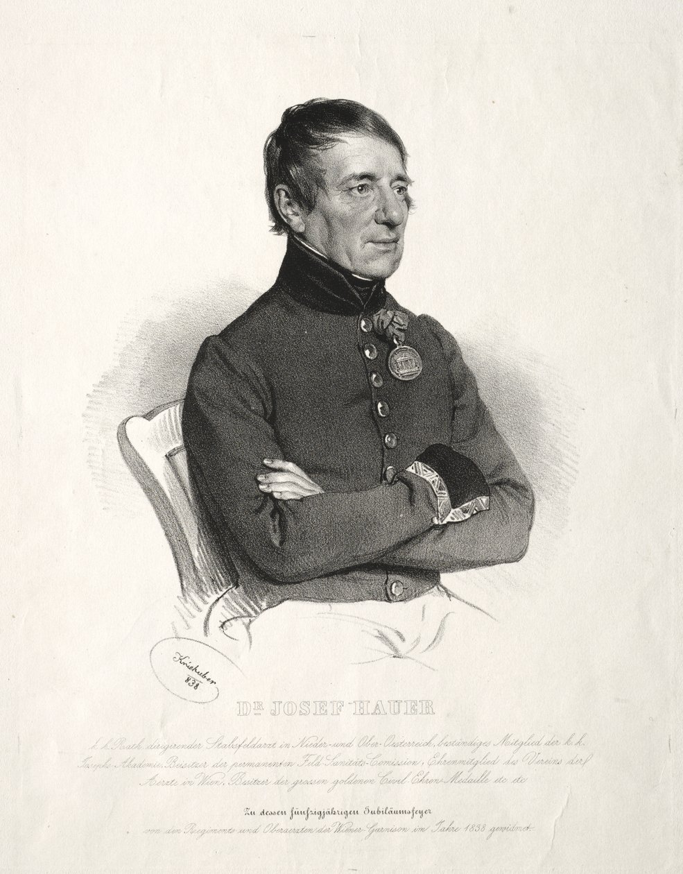 Retrato do Dr. Joseph Hauer de Joseph Kriehuber