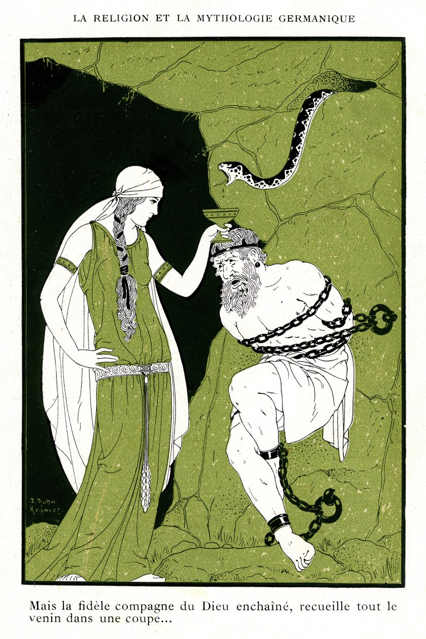 Mitologia nórdica: Canções de Edda, lenda islandesa (cromolitografia) de Joseph Kuhn Regnier