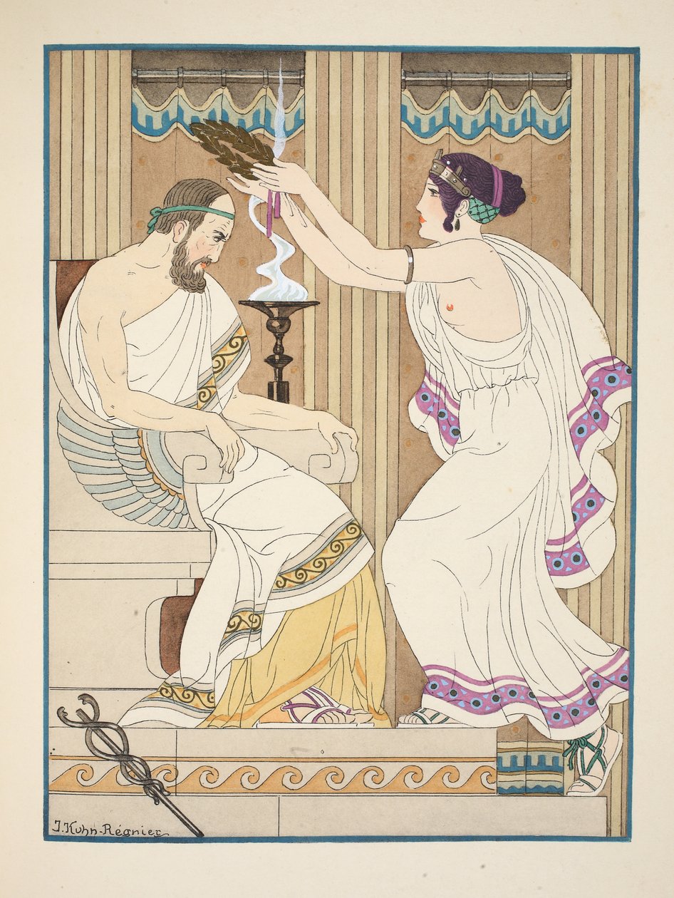 Uma coroa de ouro, ilustração de &39;The Works of Hippocrates&39;, 1934 de Joseph Kuhn Regnier