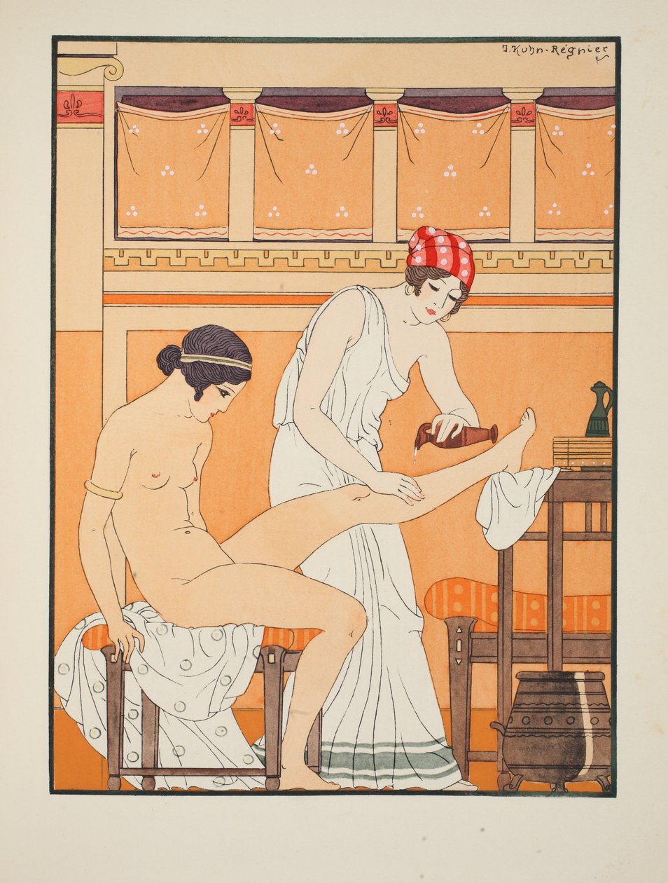 E ungi-lo com rosa perfumada, ilustração de &39;The Works of Hipócrates&39;, 1934 de Joseph Kuhn Regnier