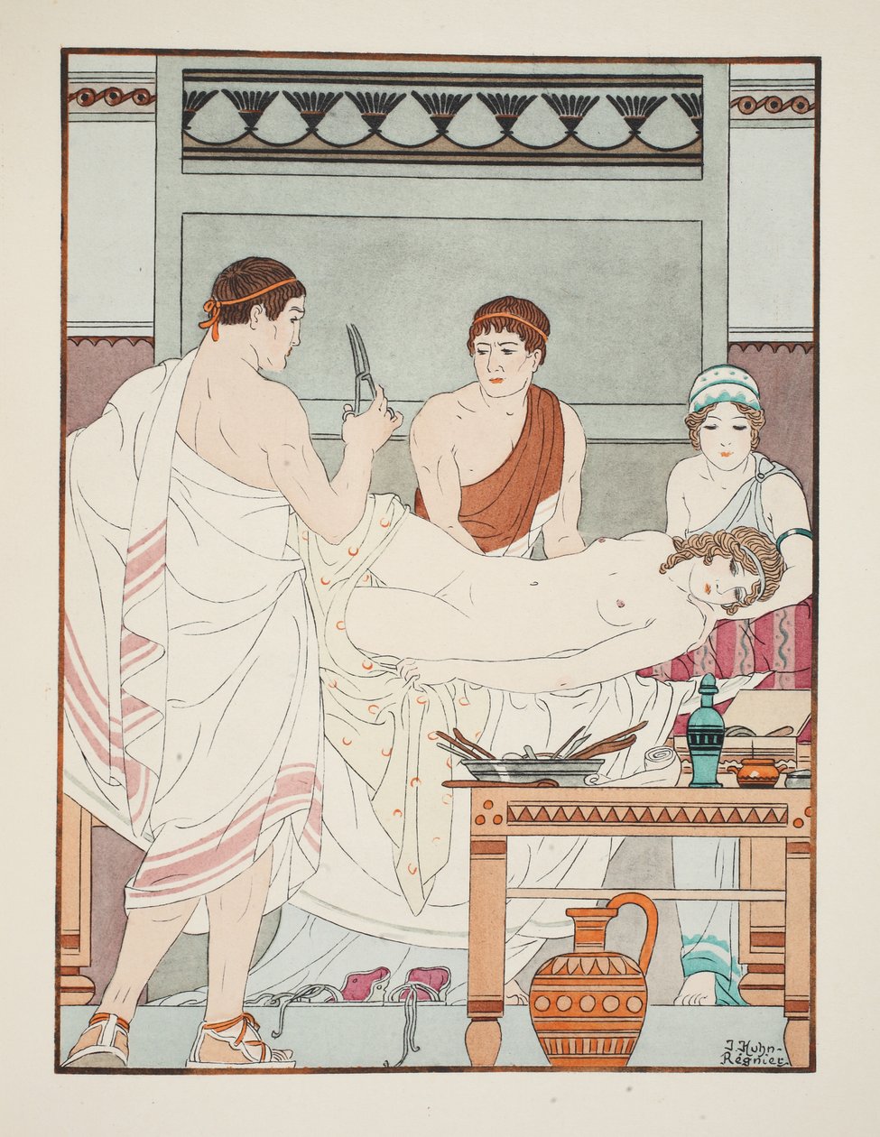 Exame ginecológico, ilustração de &39;The Works of Hippocrates&39;, 1934 de Joseph Kuhn Regnier