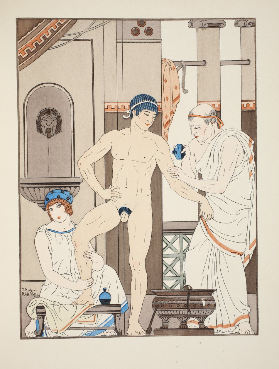 Massagem, ilustração de &39;The Works of Hipócrates&39;, 1934 de Joseph Kuhn Regnier
