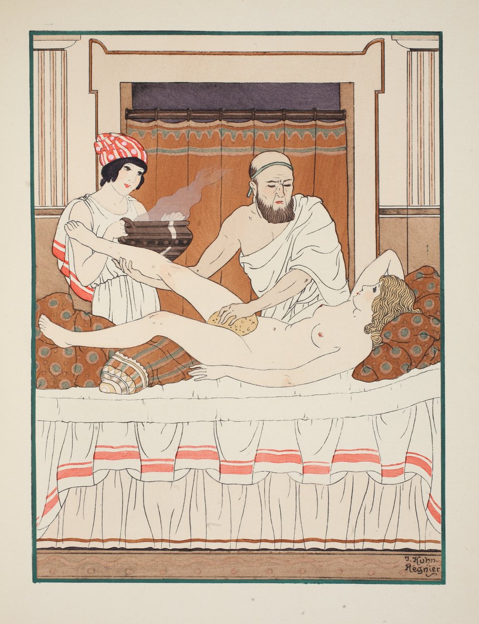 Esponja de banho, ilustração de &39;The Works of Hipócrates&39;, 1934 de Joseph Kuhn Regnier