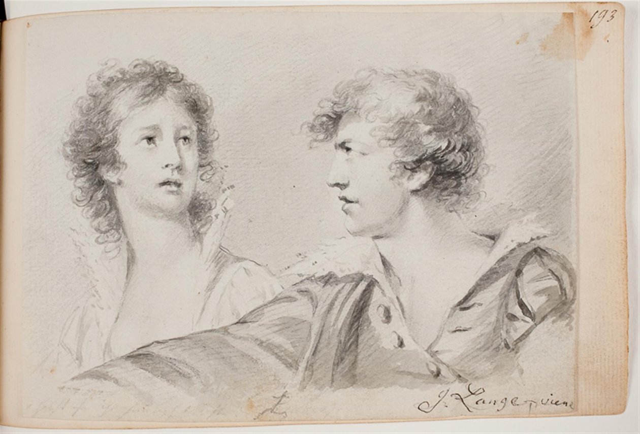 Retrato de uma mulher e um homem (Ofélia e autorretrato como Hamlet?) de Joseph Lange