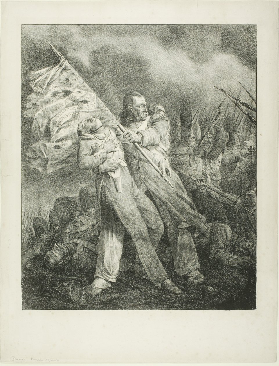 O Porta-estandarte Ferido de Joseph Louis Hippolyte Bellange