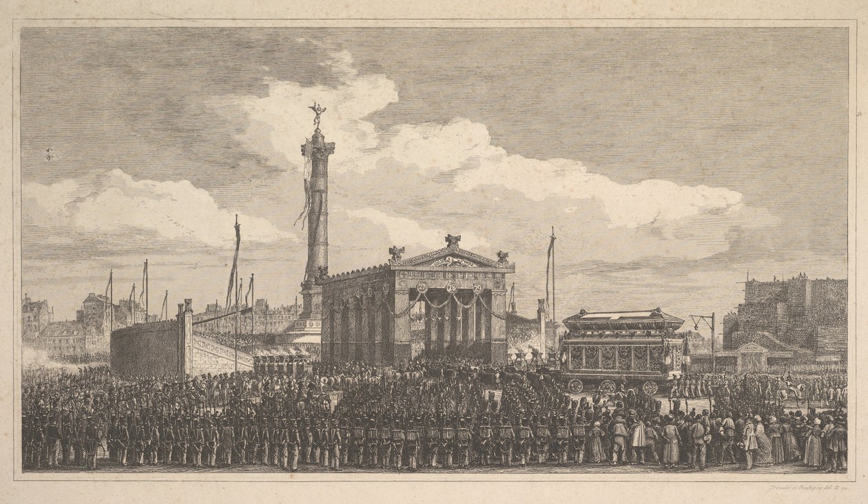 Cerimônia de inauguração da Coluna de Julho, 1840, 1840. de Joseph Louis Trimolet