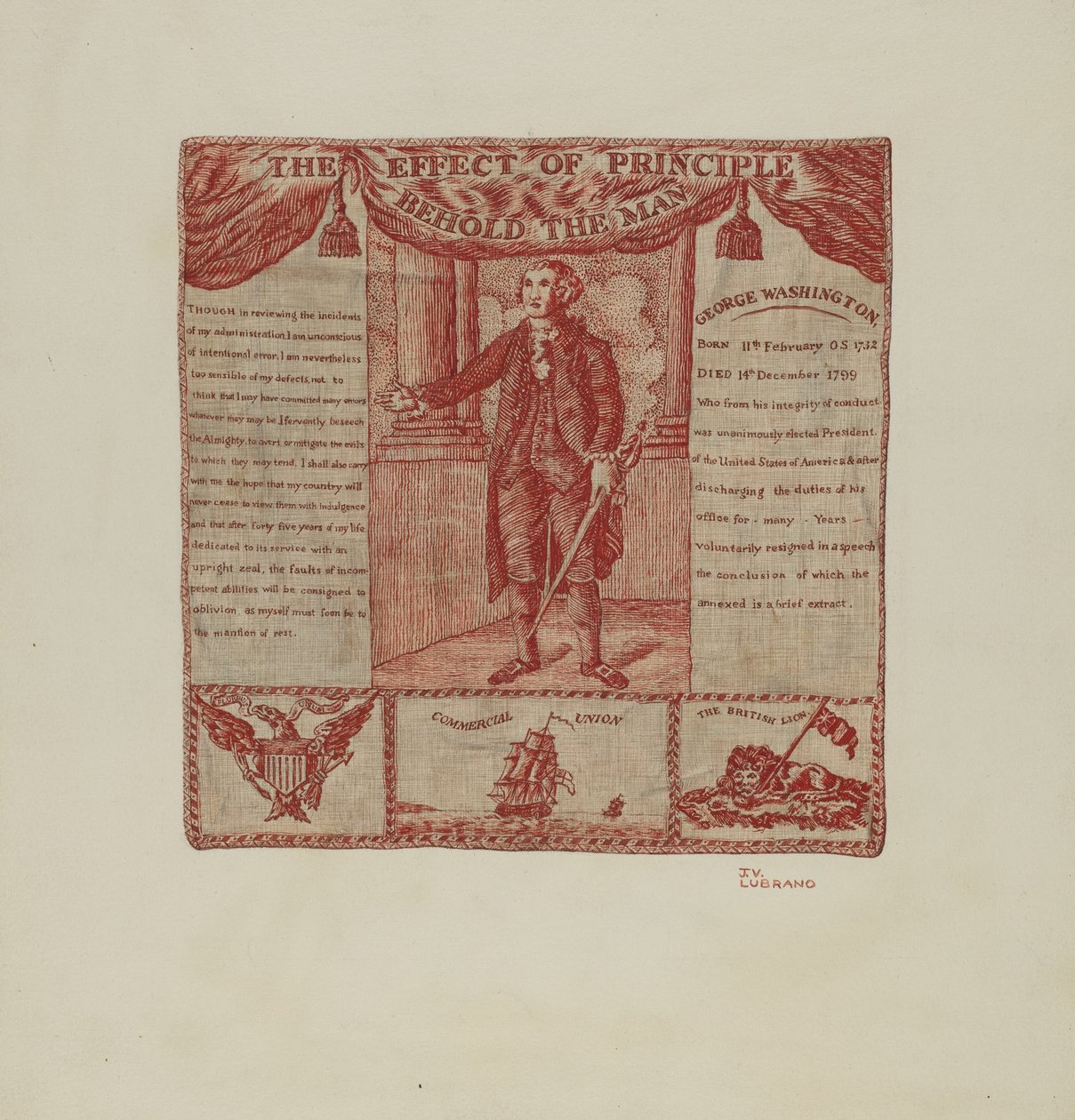 Têxtil impresso de George Washington, c. 1939. de Joseph Lubrano