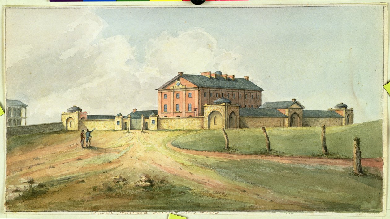Hyde Park Barracks, Sydney, cerca de 1820 de Joseph Lycett